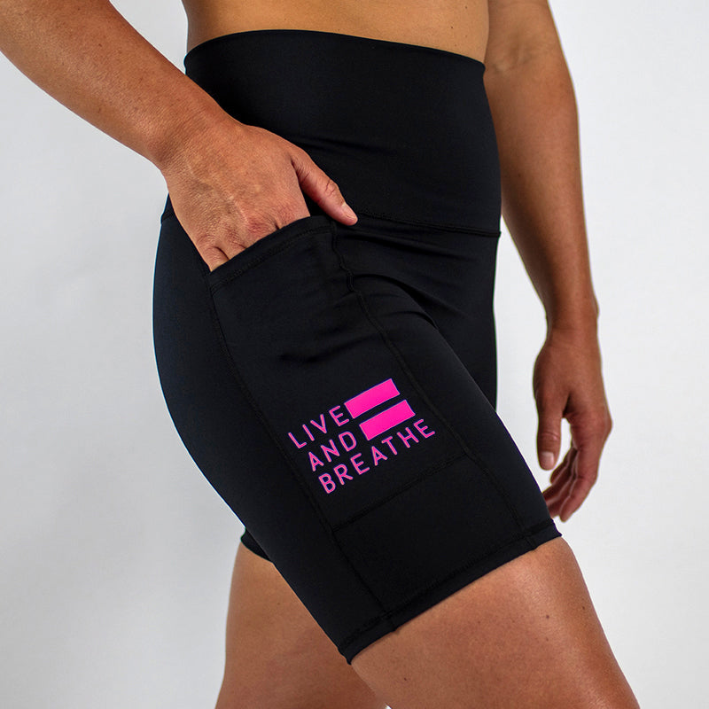 High Waist Seamless Mid-Thigh Shorts - Pink