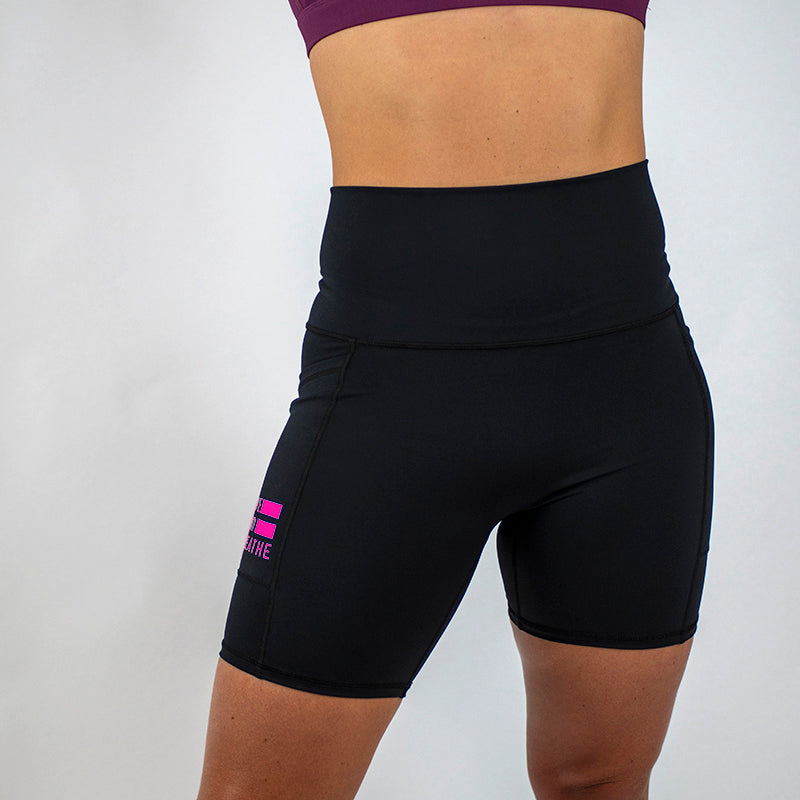 High Waist Seamless Mid-Thigh Shorts - Pink