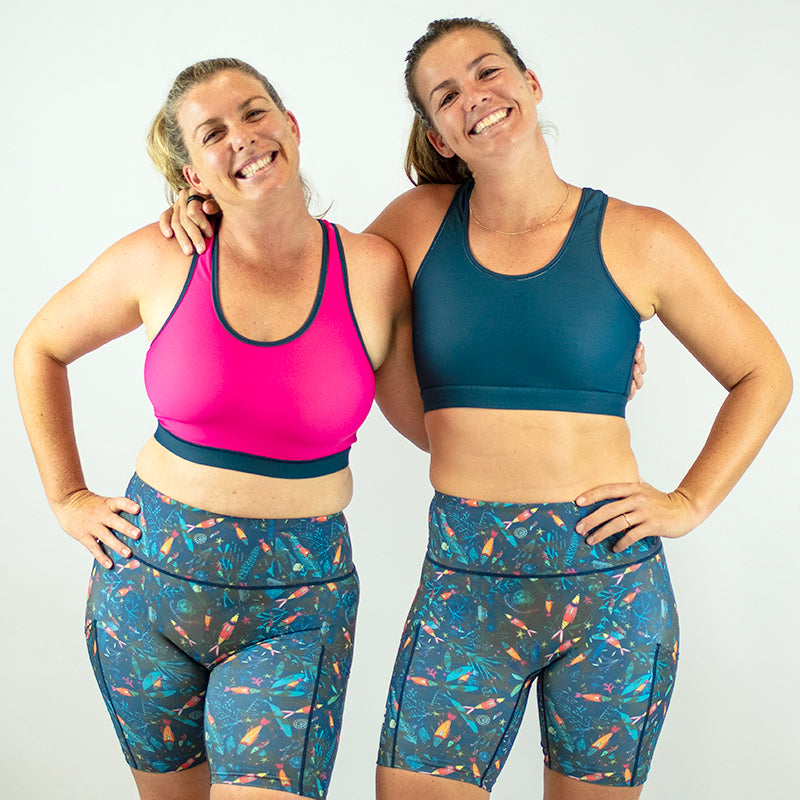 Pink/Teal Reversible Pace Crop