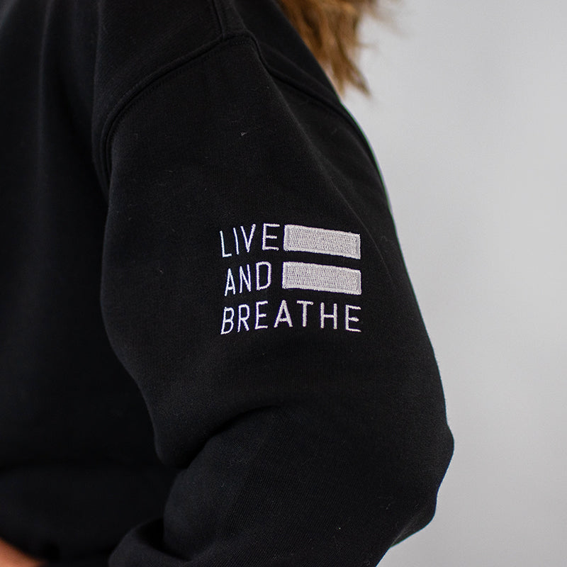 Women's 1/2 Zip Crew, Black