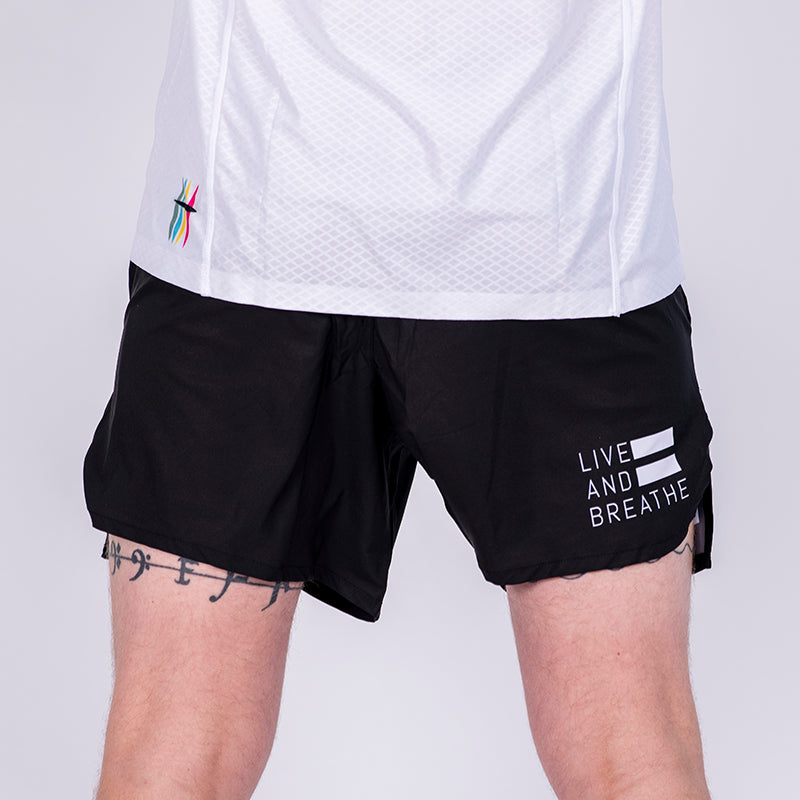 Black 2-in-1 Men's Run Shorts