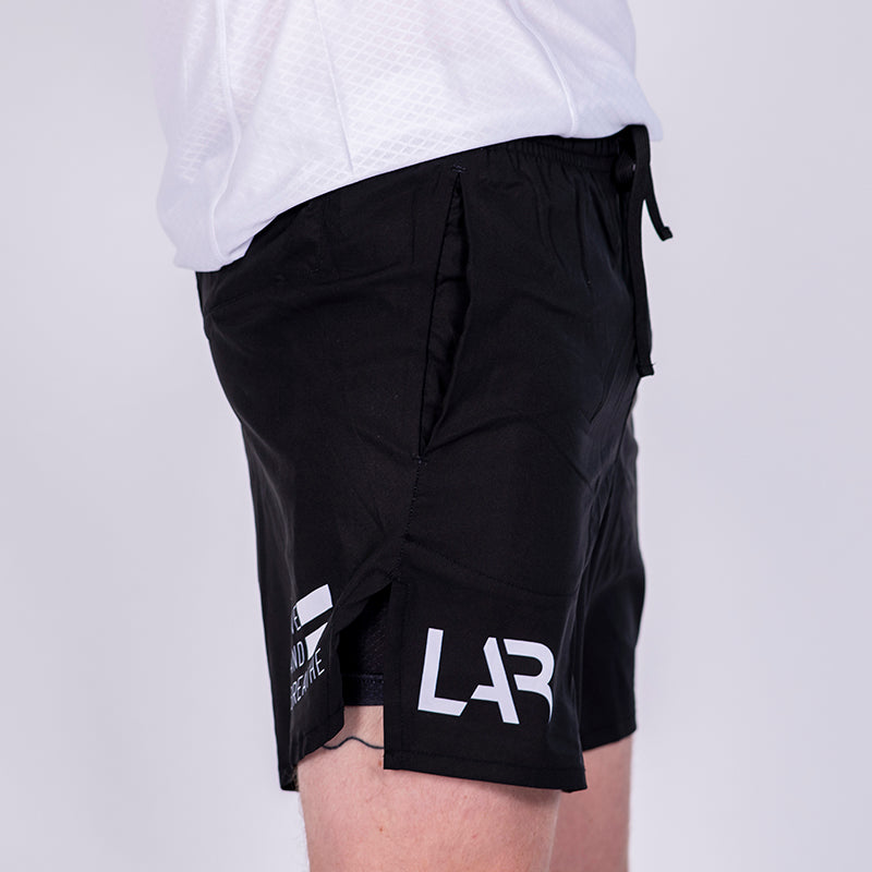 Black 2-in-1 Men's Run Shorts