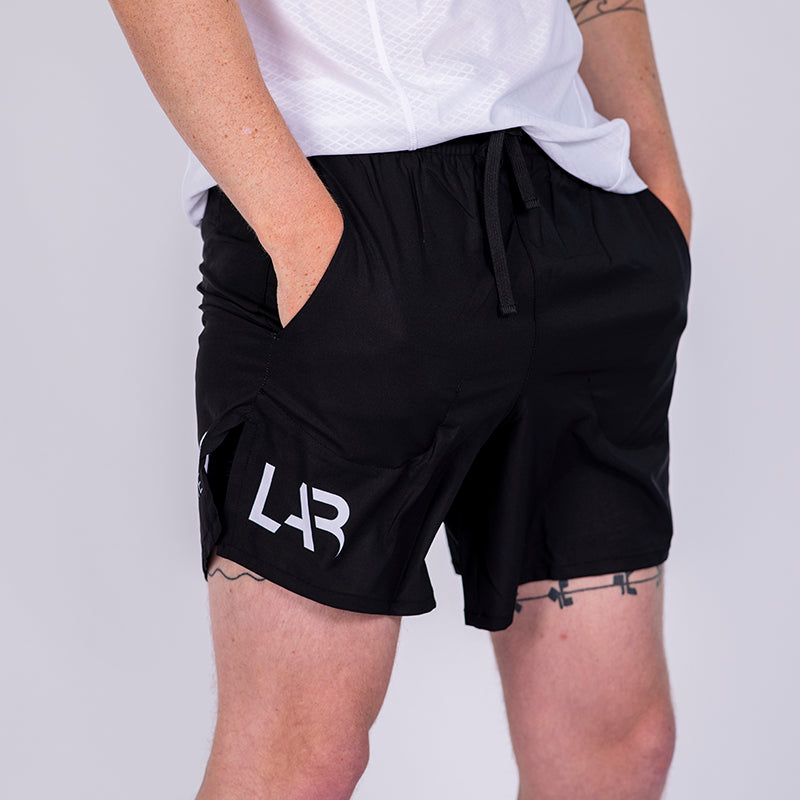Black 2-in-1 Men's Run Shorts