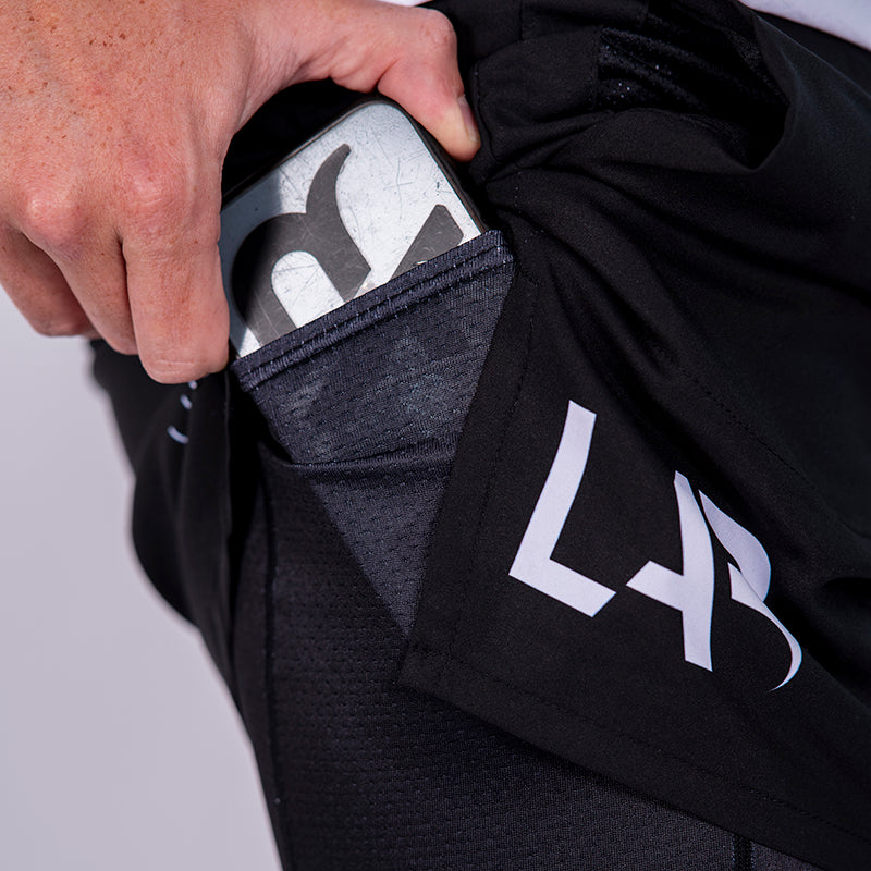 Black 2-in-1 Men's Run Shorts