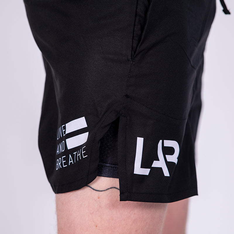 Black 2-in-1 Men's Run Shorts