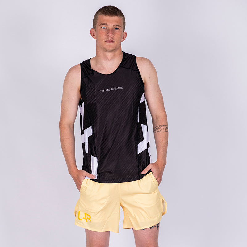 Yellow 2-in-1 Men's Run Shorts