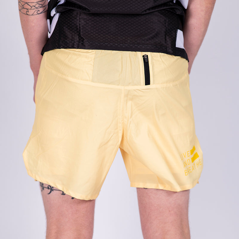 Yellow 2-in-1 Men's Run Shorts