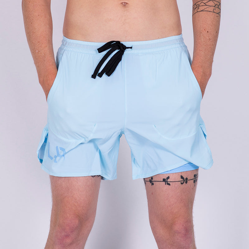 Blue 2-in-1 Men's Run Shorts