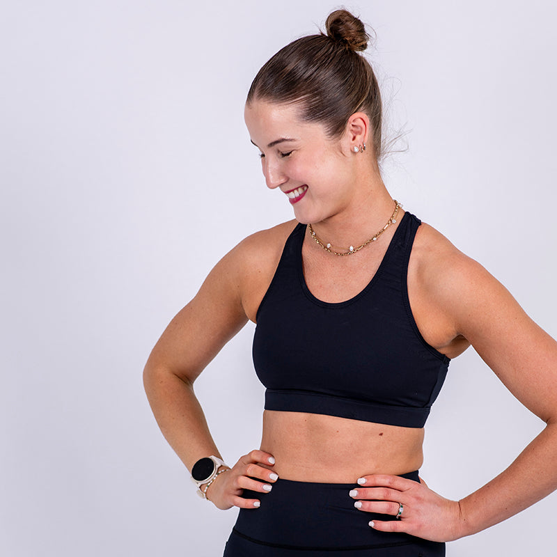 Black Open Back Pace Crop