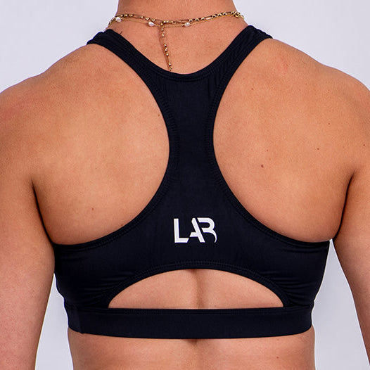 Black Open Back Pace Crop