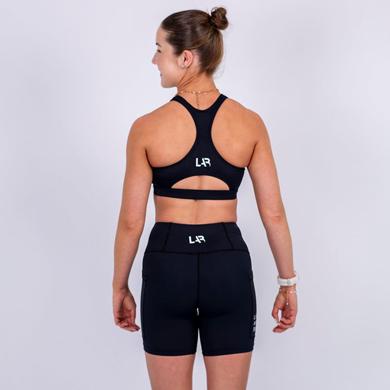 Black Seamless Mid-Thigh Shorts