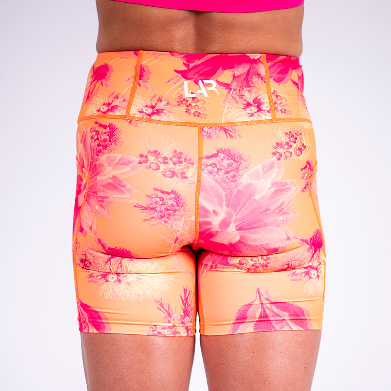 Floral Fire Seamless Mid-Thigh Shorts