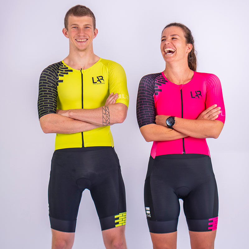 Hot Pink Women's Sleeve Tri Suit