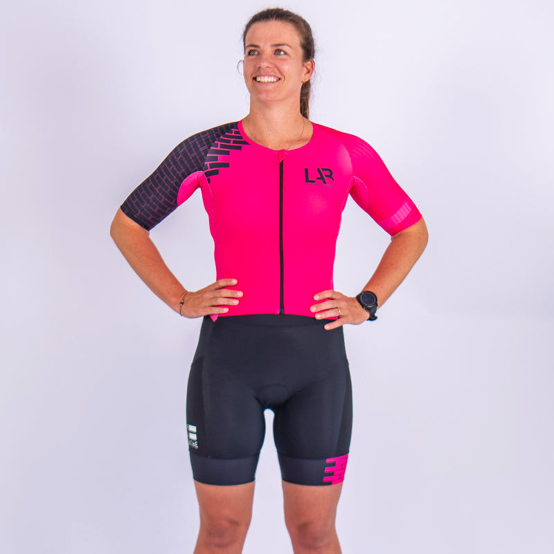 Hot Pink Women's Sleeve Tri Suit