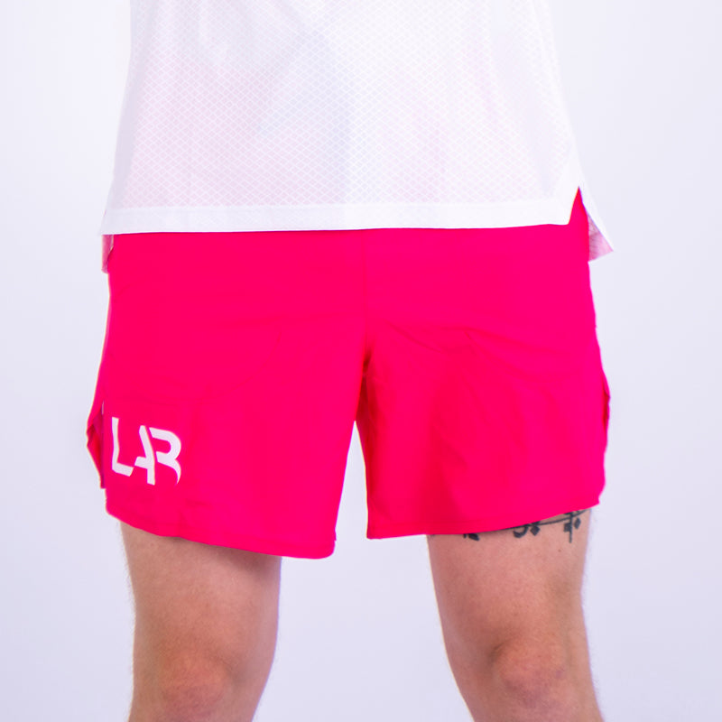 Hot Pink 2-in-1 Men's Run Shorts