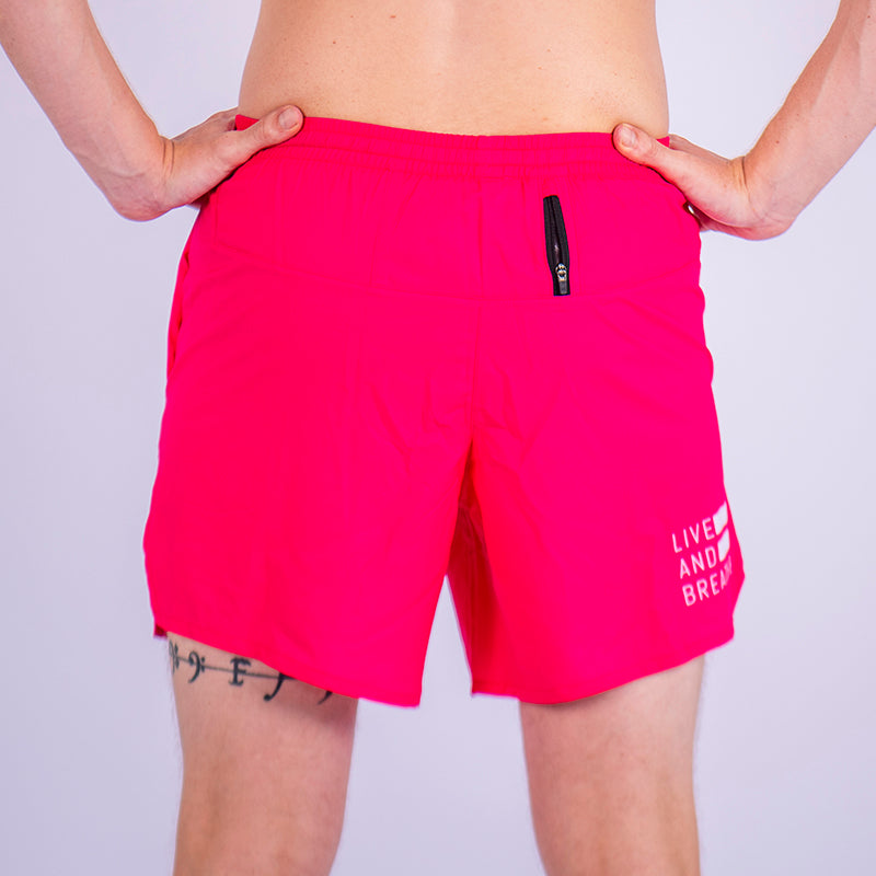 Hot Pink 2-in-1 Men's Run Shorts