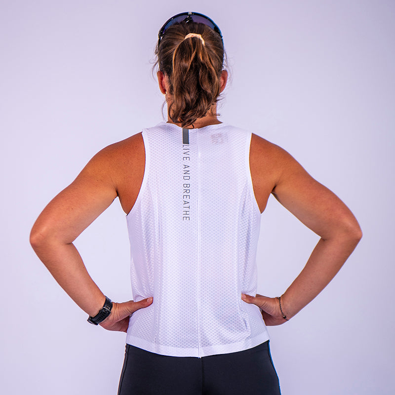 White Women's Velocity Run Tank