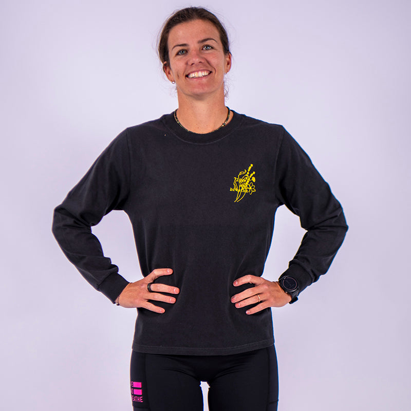 The 'Bloom' Long Sleeve Tee - Women's Black