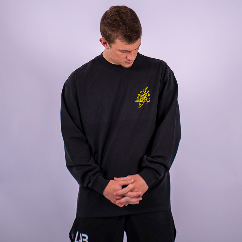 The 'Bloom' Long Sleeve Tee - Men's Black