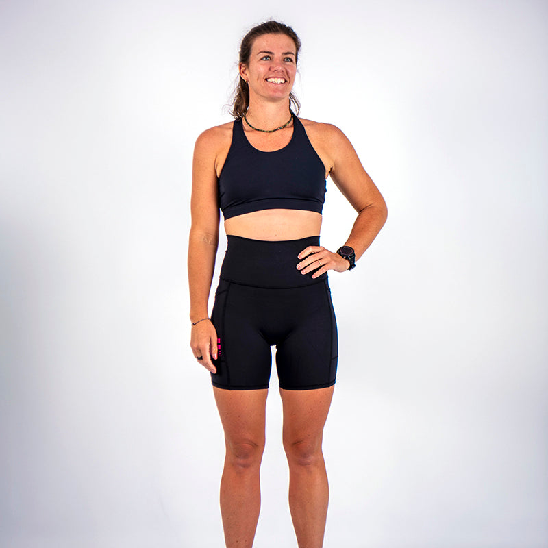 High Waist Seamless Mid-Thigh Run Shorts - Pink