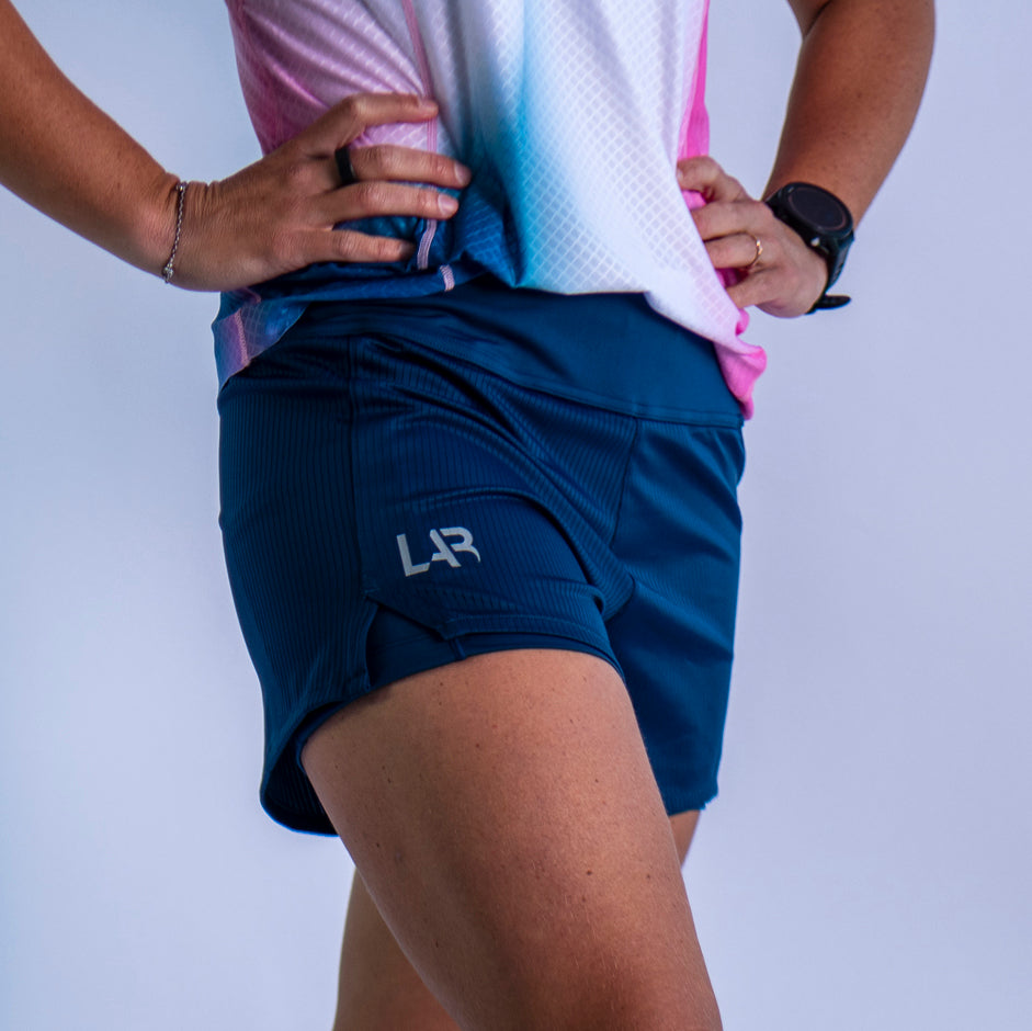 Navy 2-in-1 Women's Run Shorts