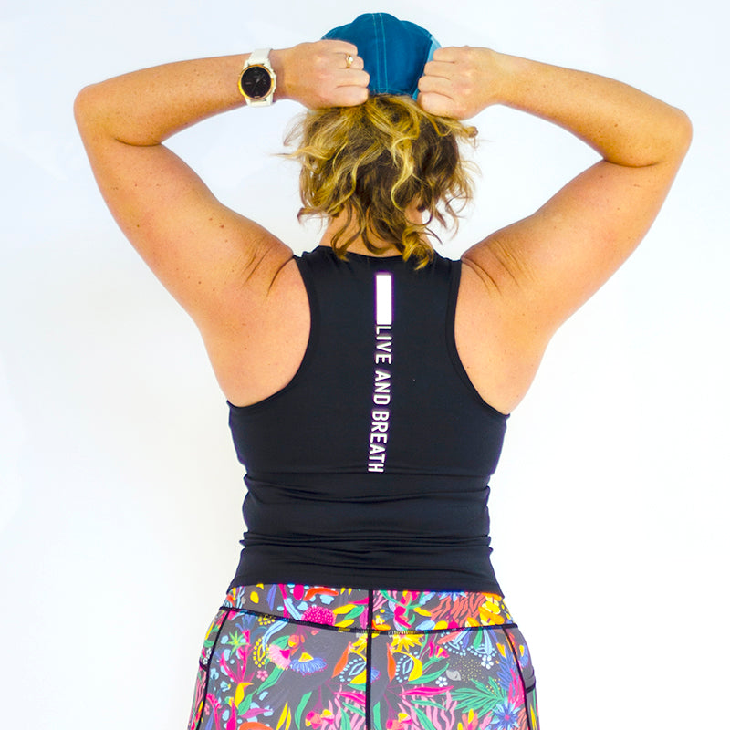 Black Women's 2-in-1 Run Singlet