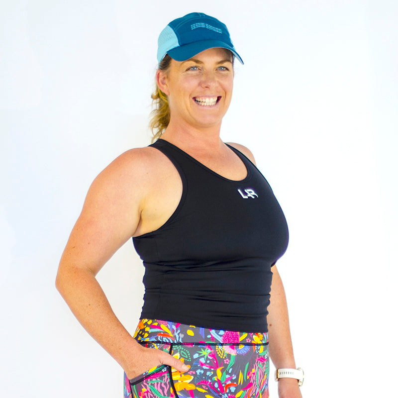 Black Women's 2-in-1 Run Singlet