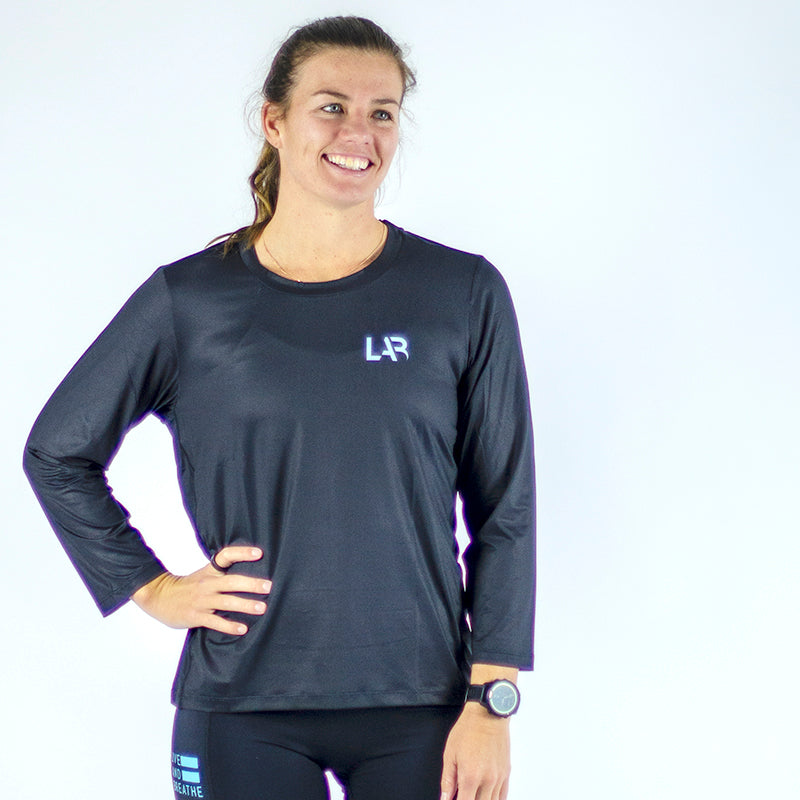 Black Women's LS Tech Tee