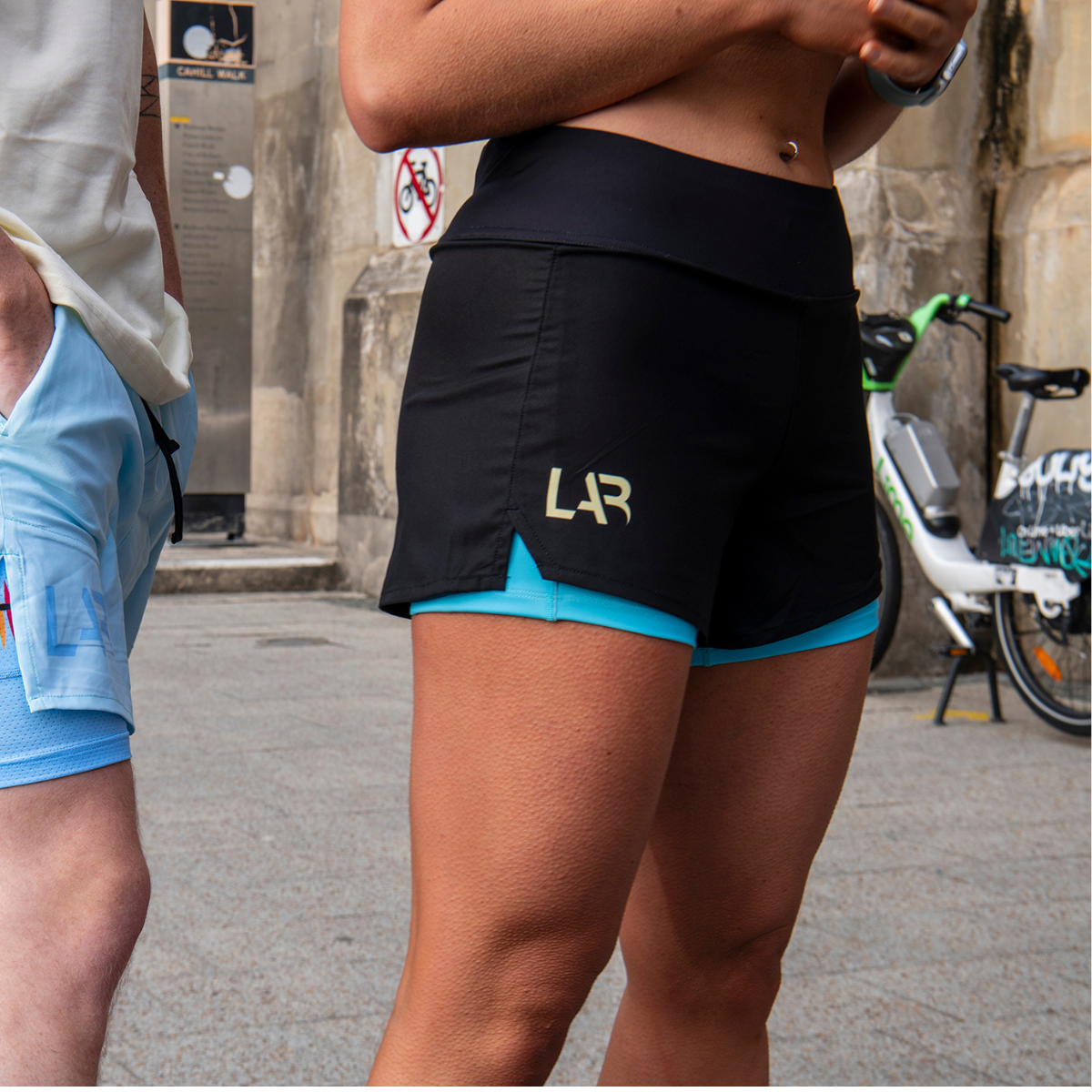 Black 2-in-1 Women's Run Shorts