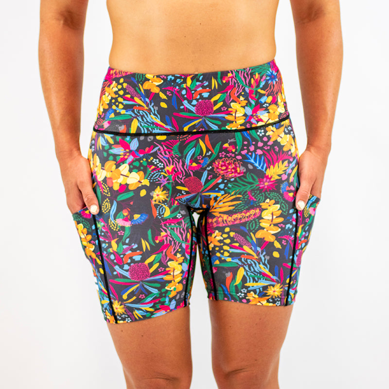 High waisted compression bike shorts sale