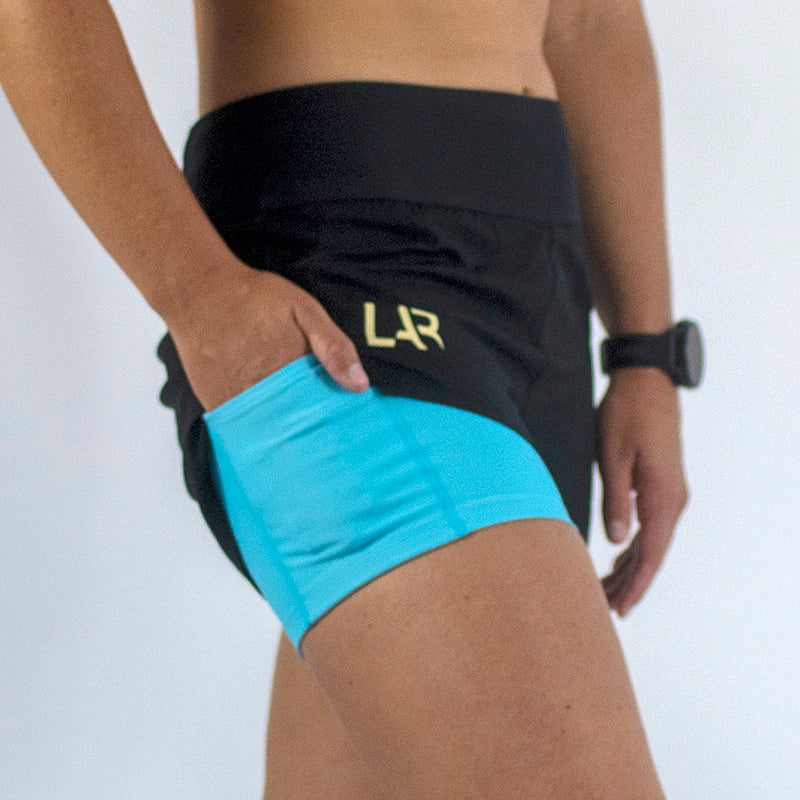 Black 2-in-1 Women's Run Shorts