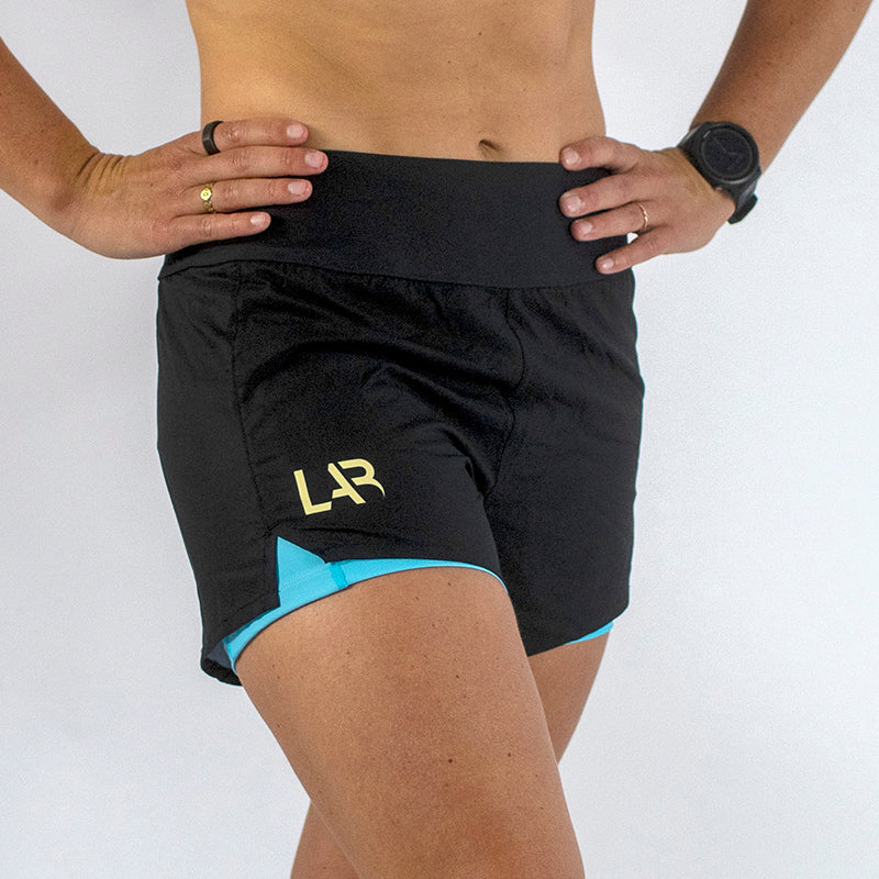 Black 2-in-1 Women's Run Shorts