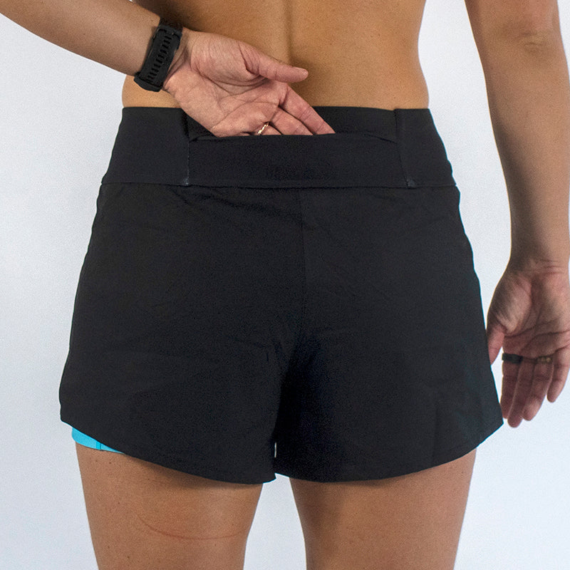 Black 2-in-1 Women's Run Shorts