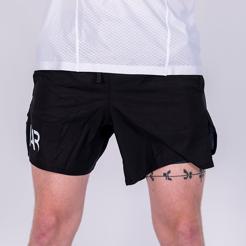 Black 2-in-1 Men's Run Shorts