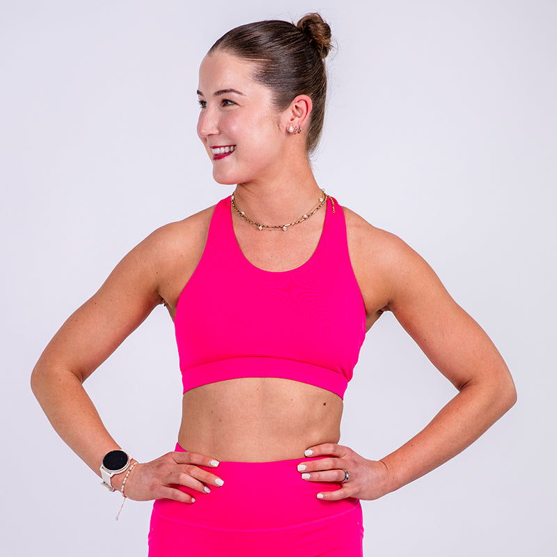 Neon Pink Open Back Pace Crop