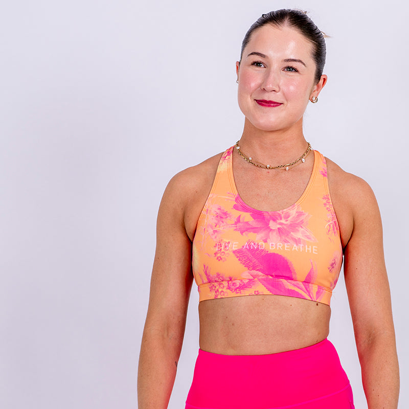 Floral Fire Open Back Pace Crop