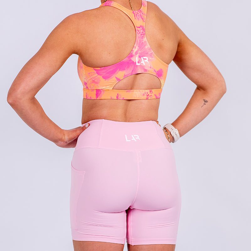 Powder Pink Seamless Mid-Thigh Shorts