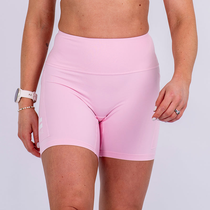 Powder Pink Seamless Mid-Thigh Shorts