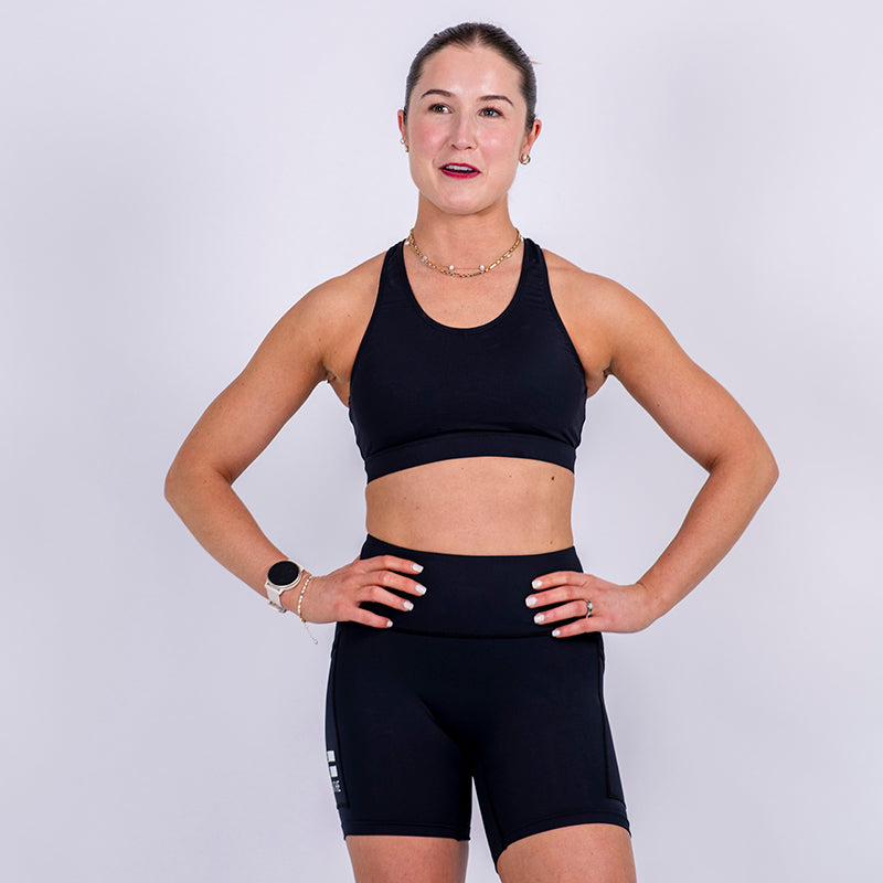 Black Open Back Pace Crop