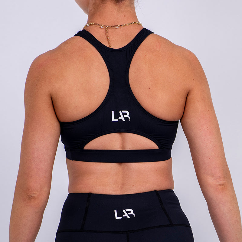 Black Open Back Pace Crop
