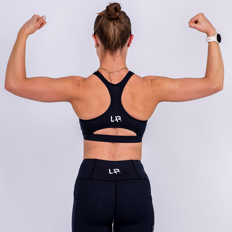 Black Open Back Pace Crop