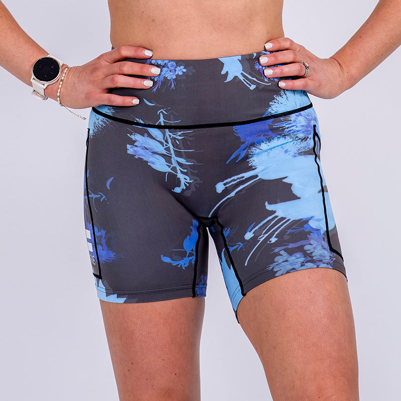 Floral Ice Seamless Mid-Thigh Shorts