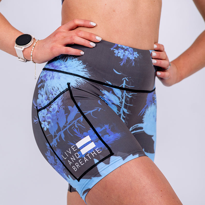 Floral Ice Seamless Mid-Thigh Shorts