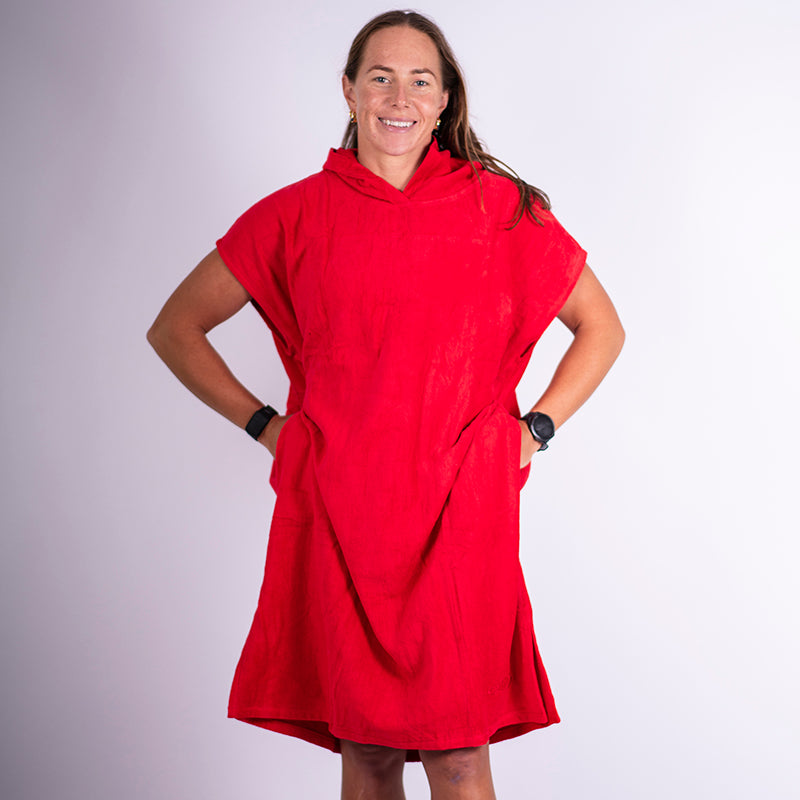 LAB Red Hooded Towel