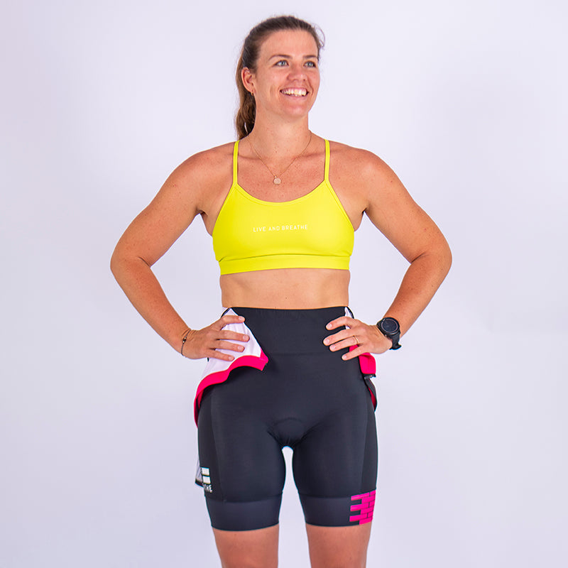 Hot Pink Women's Sleeve Tri Suit