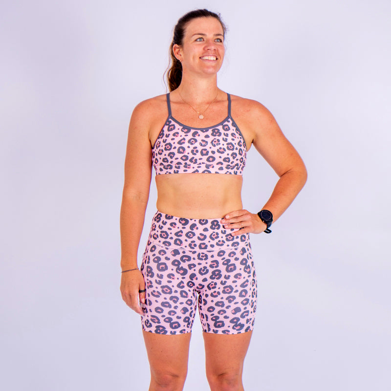 Rosa Leopard Stride Crop