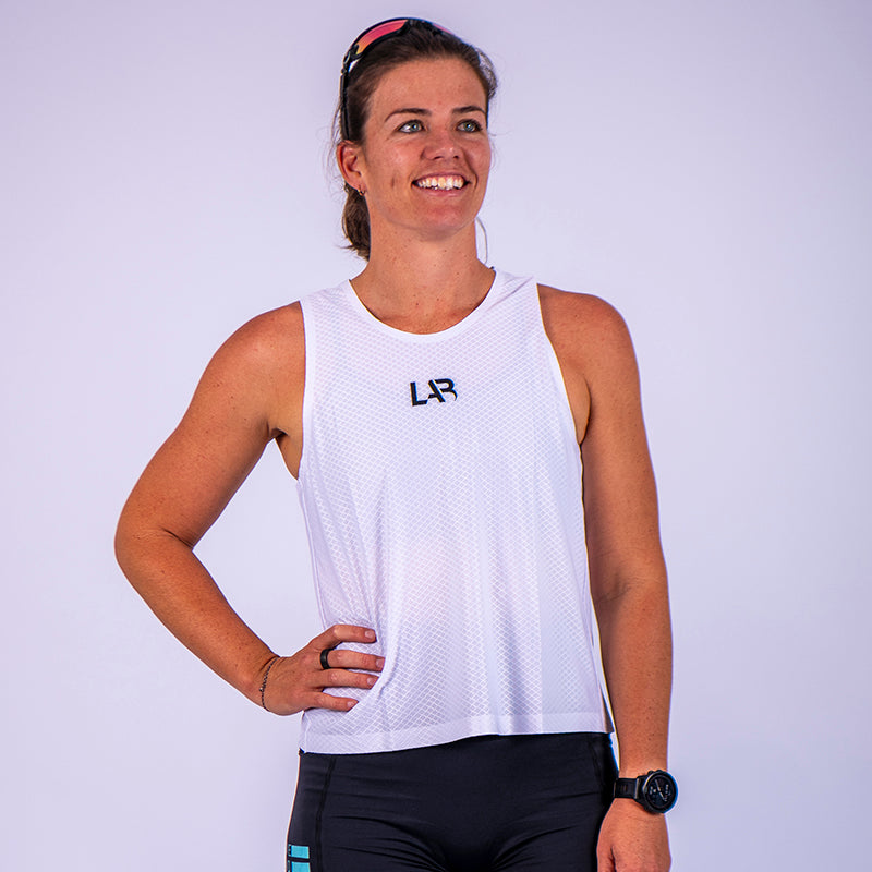 White Women's Velocity Run Tank