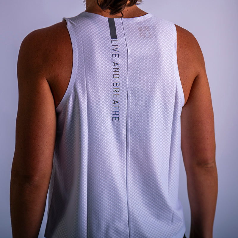 White Women's Velocity Run Tank