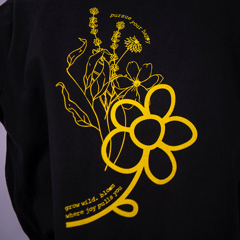 The 'Bloom' Long Sleeve Tee - Women's Black