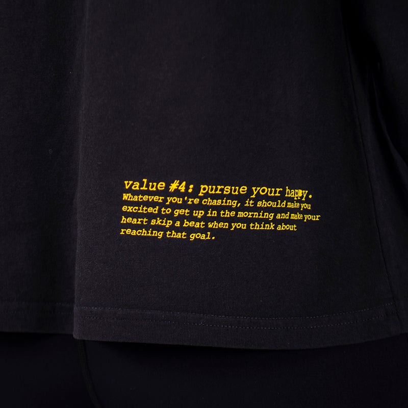 The 'Bloom' Long Sleeve Tee - Women's Black